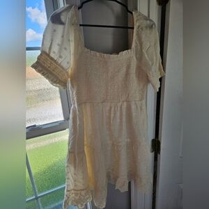 Puff sleeve smocked dress